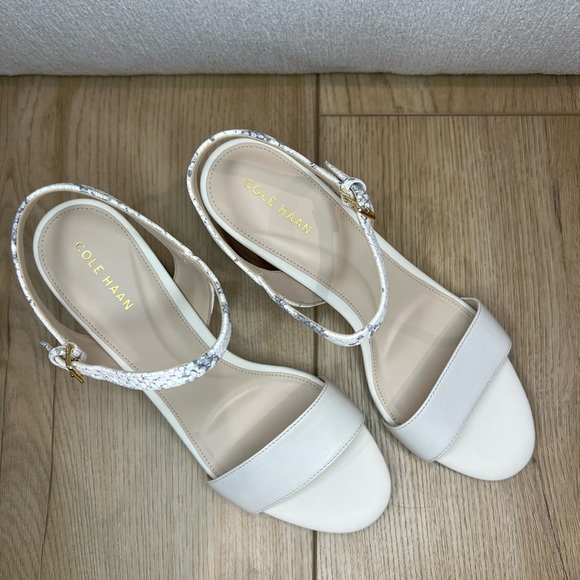 Cole Haan ♡ Josie Block Heel Sandal in Ivory Roccia - Picture 6 of 8